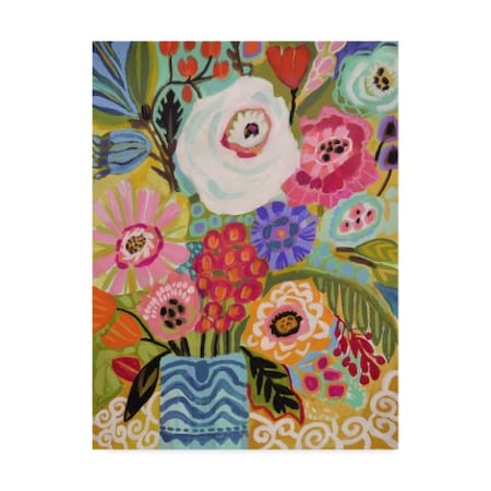 Karen Fields 'Fresh Flowers In Vase Ii' Canvas Art,14x19